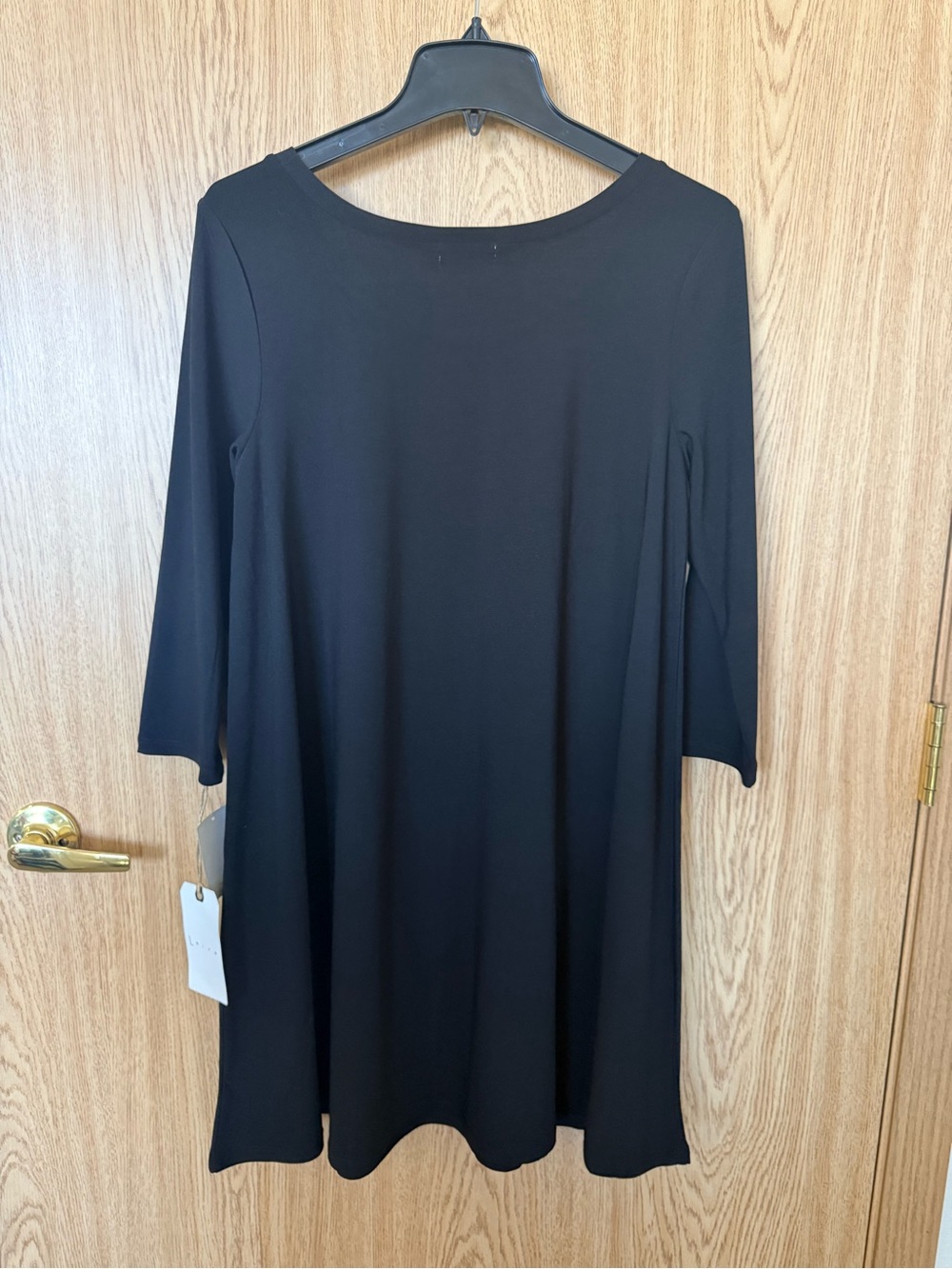 New Leith Classic Black 3/4 Sleeve Swing Dress - Women's
